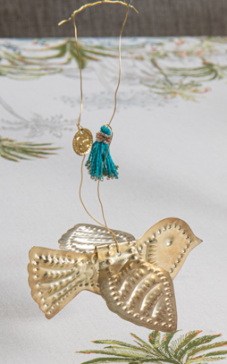 Metal Sparrow Festive Ornaments