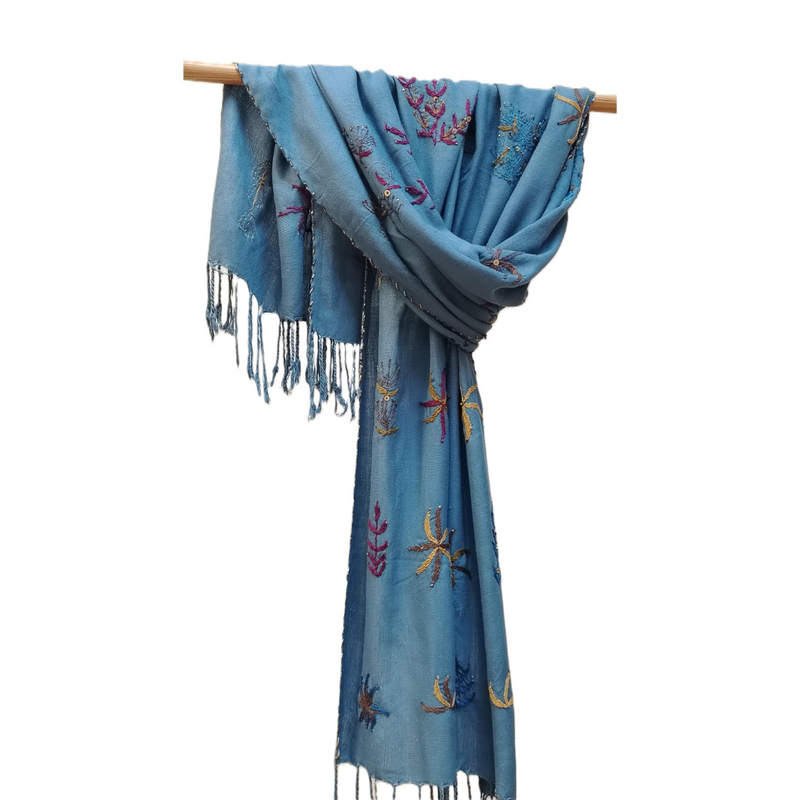 South Sinai Embroidered Hand Woven Cotton Shawl