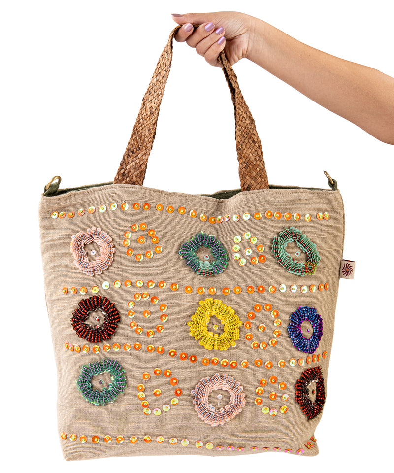 Linen Embroidered Bag