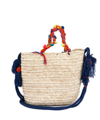 Colored Straw Beach Bag
