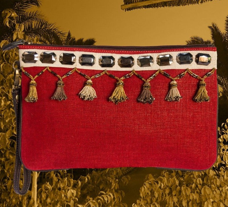 Tasseled Leather Purse