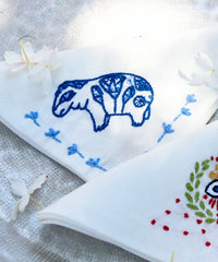 Embroidered Hippo Towel Set