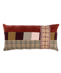 North Sinai Wide Red Patchwork Cushion