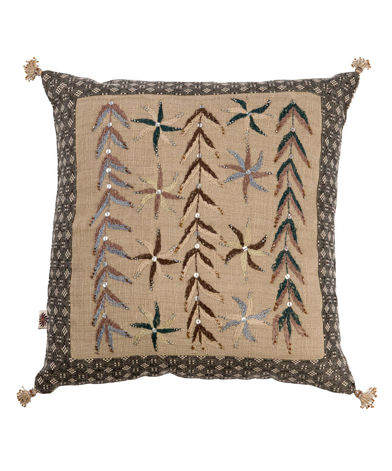 Sinai Awad Square Floral Patchwork Cushion